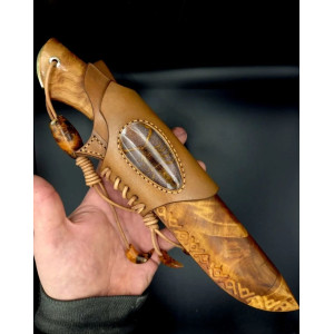 ЗОЛОТИЙ СКОРПІОН ніж ручної роботи, сталь - центр CPM® к110™  в ламінаті n690 через мідь, латунь і нікель 61 HRC. Photo 3